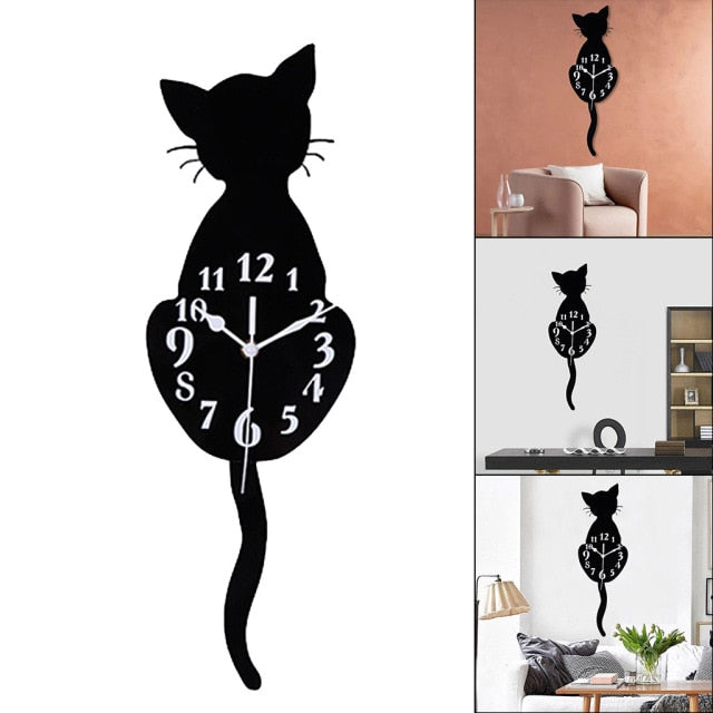 Cat Tail Wall Clock