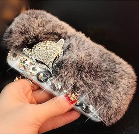 3D Luxury Diamond Soft Fur Case