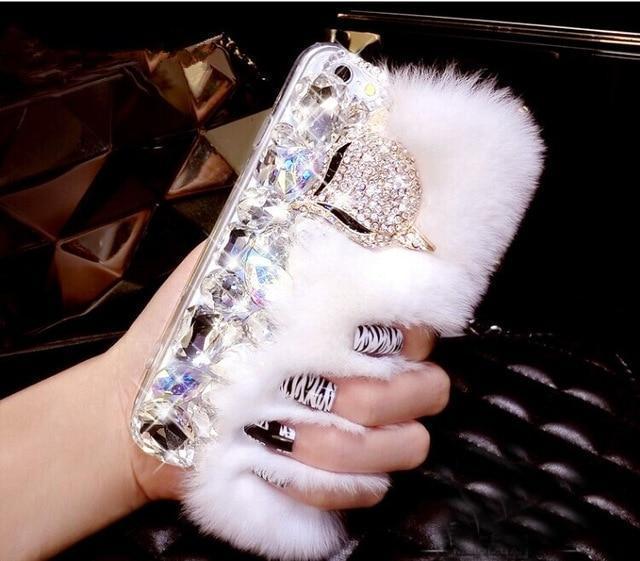 3D Luxury Diamond Soft Fur Case