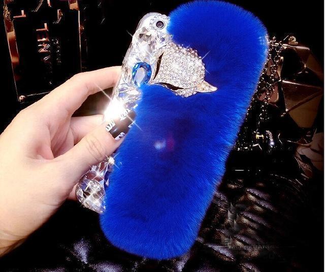 3D Luxury Diamond Soft Fur Case