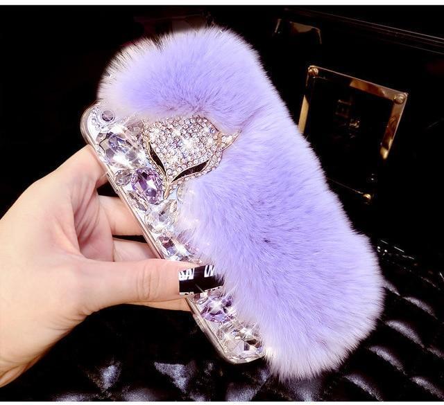 3D Luxury Diamond Soft Fur Case