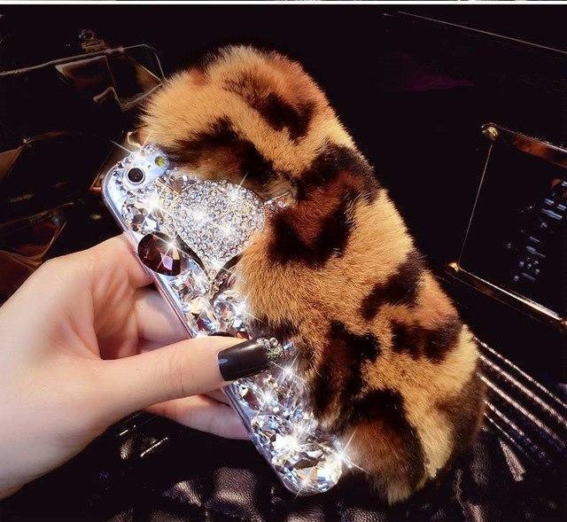 3D Luxury Diamond Soft Fur Case