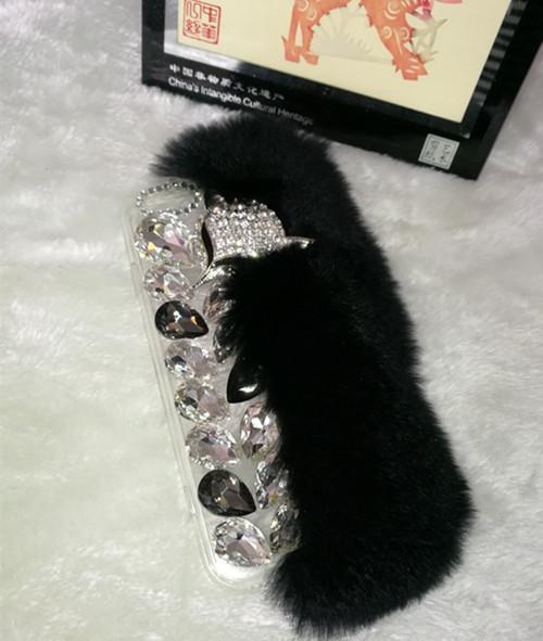 3D Luxury Diamond Soft Fur Case