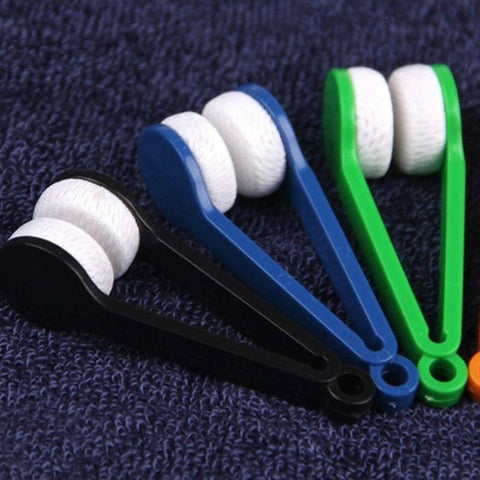 HOURONG 5Pc 7cm x 2cm x 2cm Home cleaning tools Brush cleaner New arrival microfiber brush plastic handle Eye glass cleaner