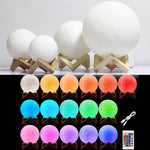16/2 Color Changing 3D Moon Lamp With Remote Control