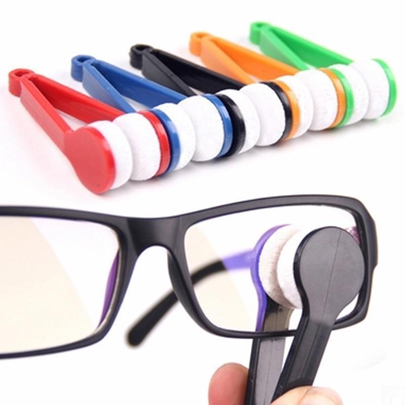 HOURONG 5Pc 7cm x 2cm x 2cm Home cleaning tools Brush cleaner New arrival microfiber brush plastic handle Eye glass cleaner