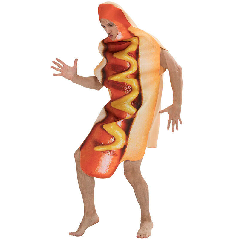 Unisex Adult Hot Dog Costume Halloween Cosplay