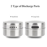 12PCS Magnetic Spice Jars Stainless Steel