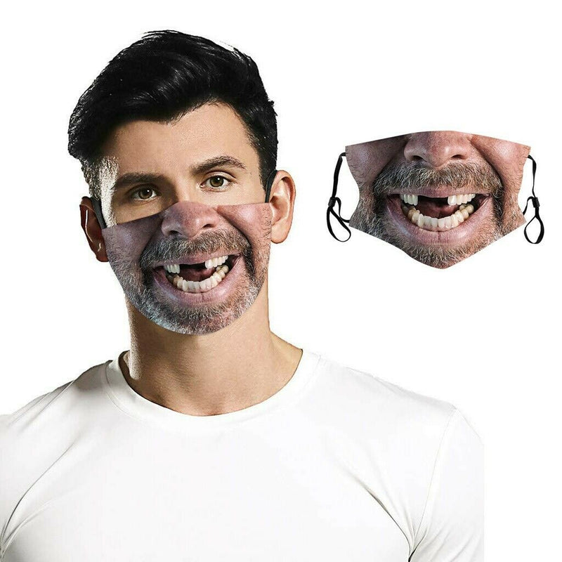 Men Women Funny Face  Mask