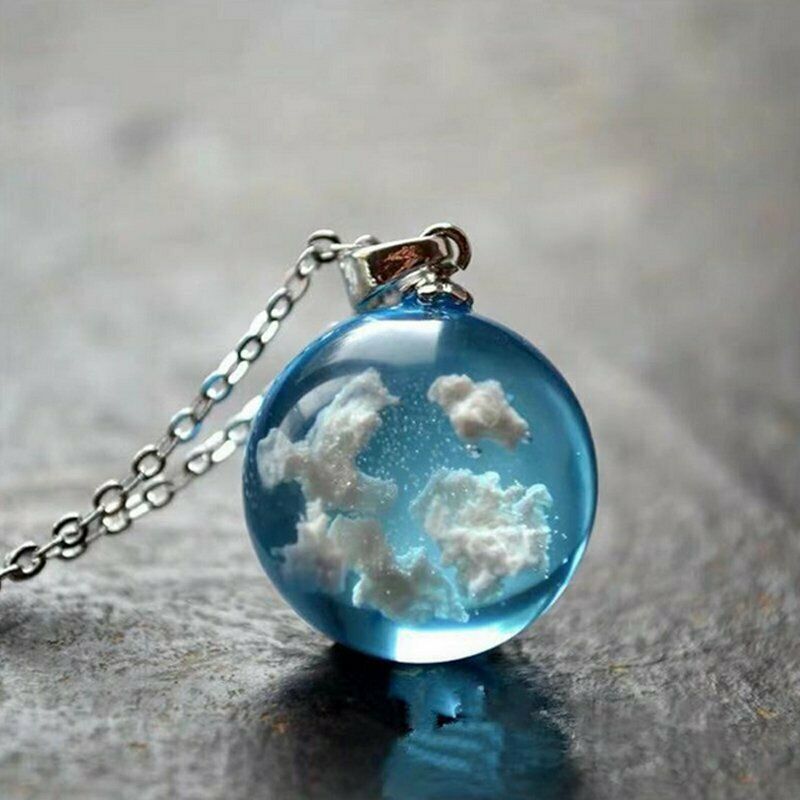 Universe Galaxy Glass Bead Planets Pendant