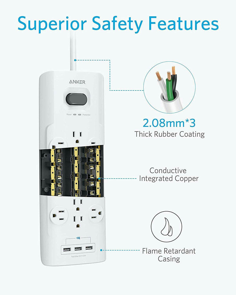 Anker 12 Outlets & 3 USB Ports