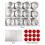 12PCS Magnetic Spice Jars Stainless Steel