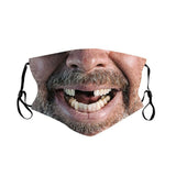 Men Women Funny Face  Mask